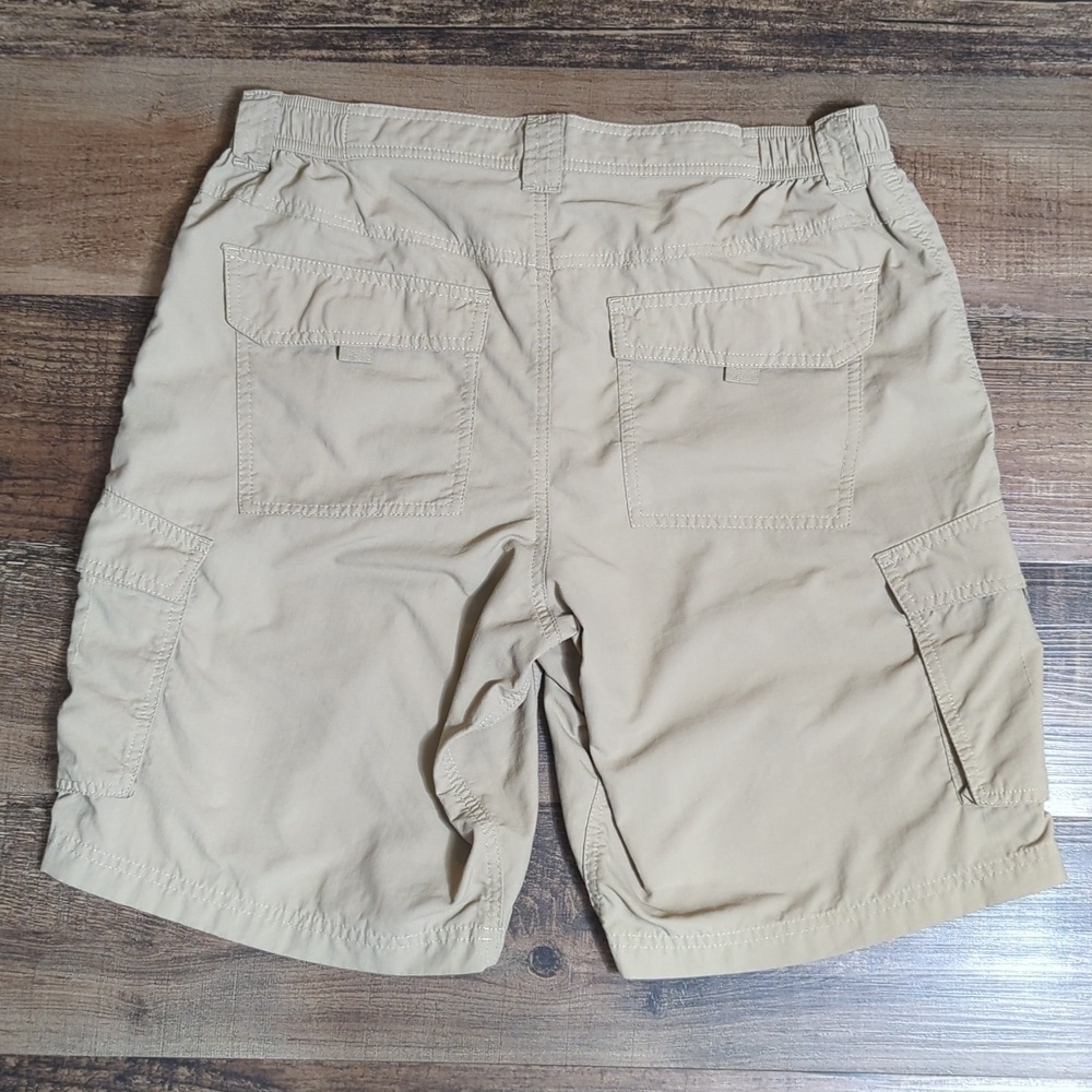 L.L. Bean Men's Cresta Cargo Hiking Shorts Size Med-Reg in Khaki Tan 100% Nylon - Picture 2 of 9